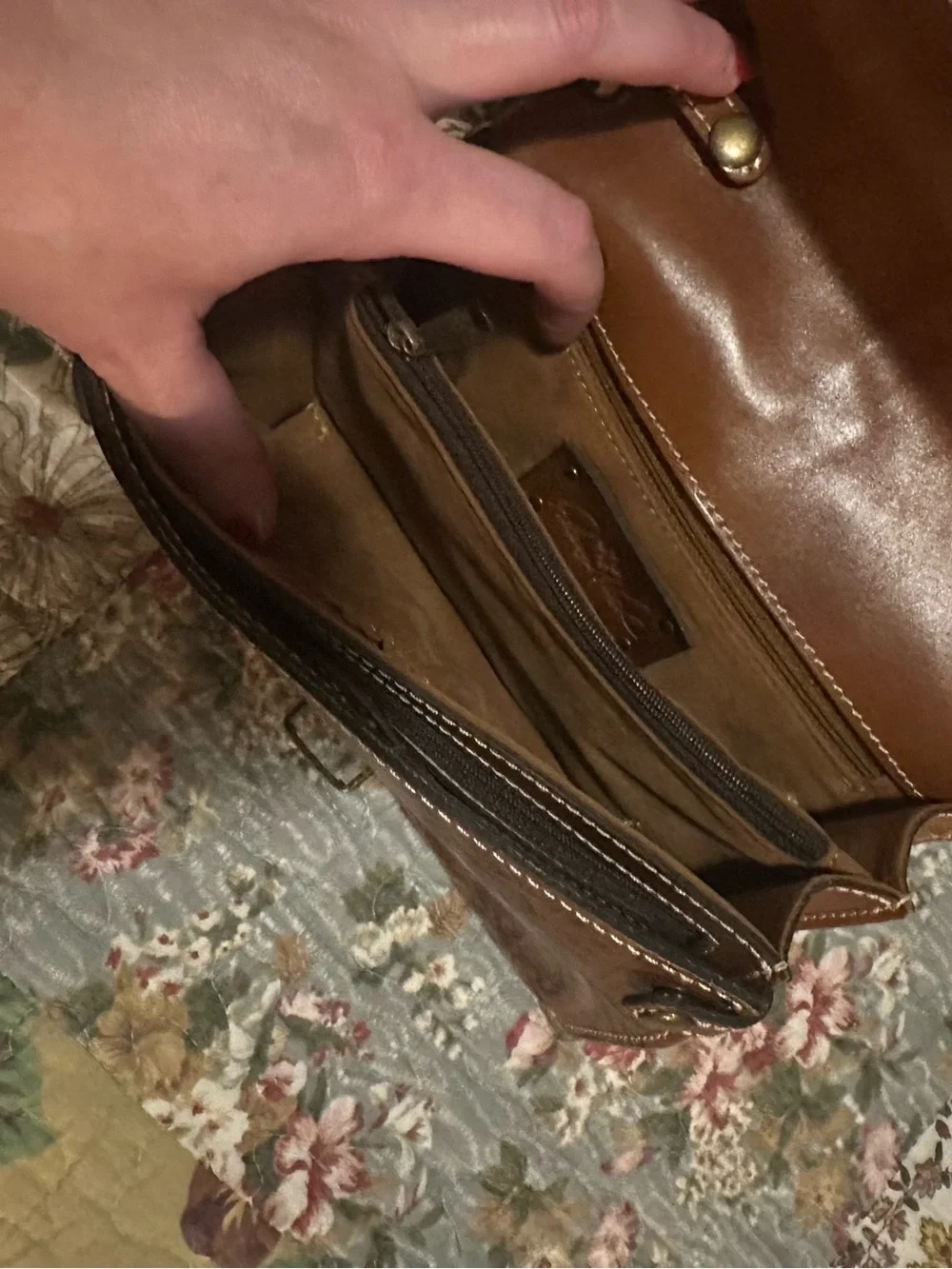 Patricia Nash Leather Crossbody (attached wallet)